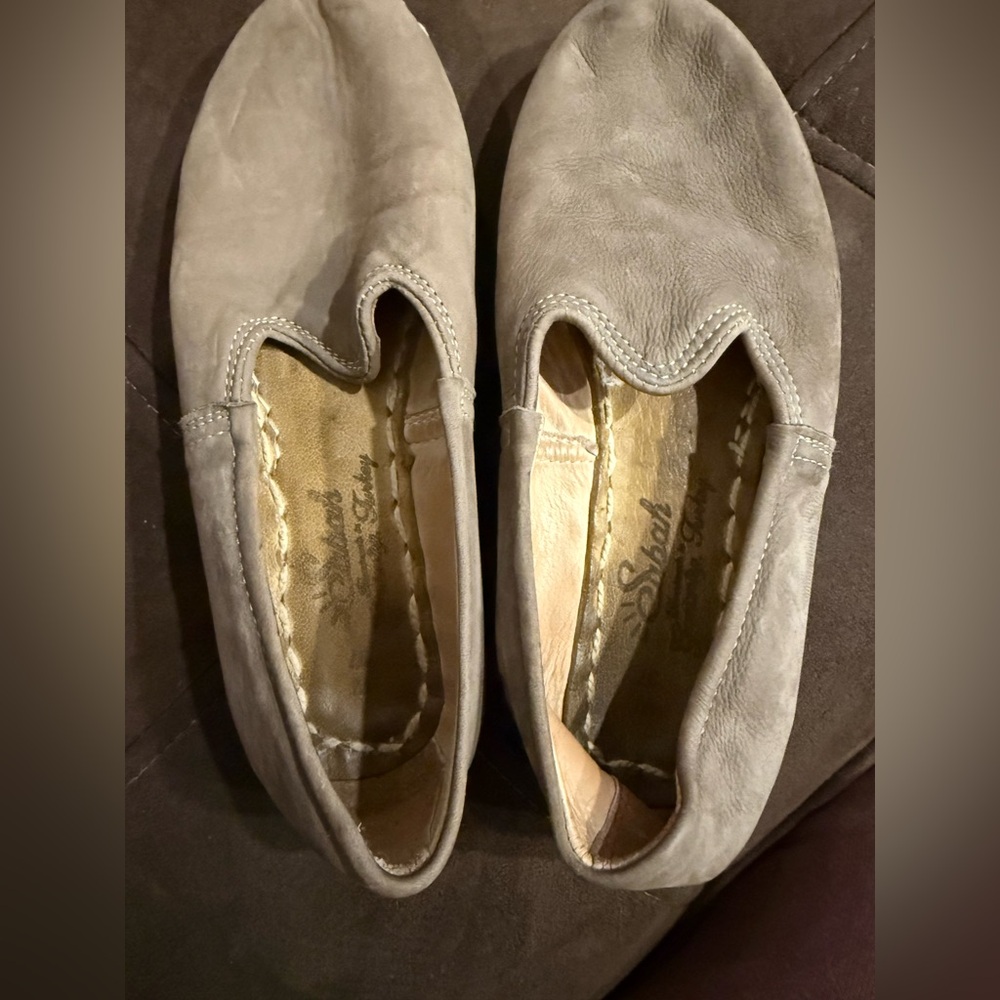 Sabah Taupe Leather Slip-Ons